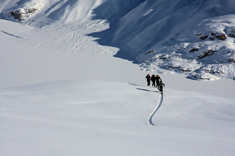 Ski FRANCE Traversée sauvage face au Mont-Blanc